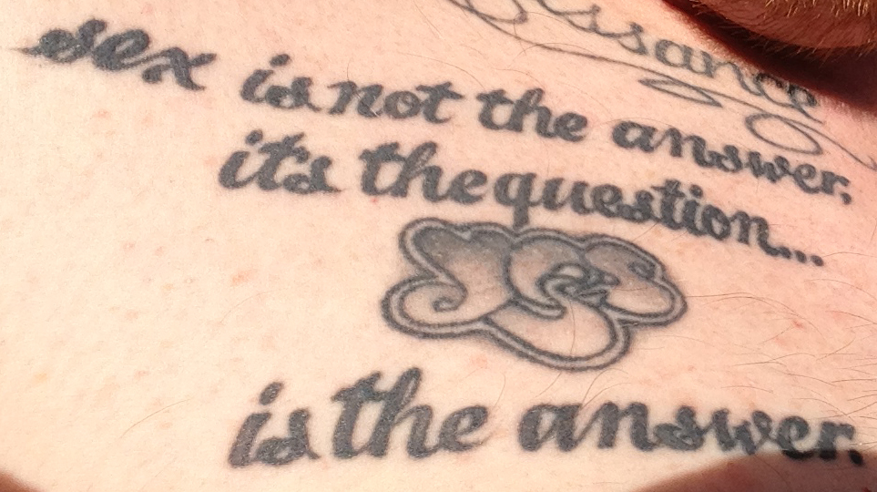 Tyson Cornell's Yes Tattoo.