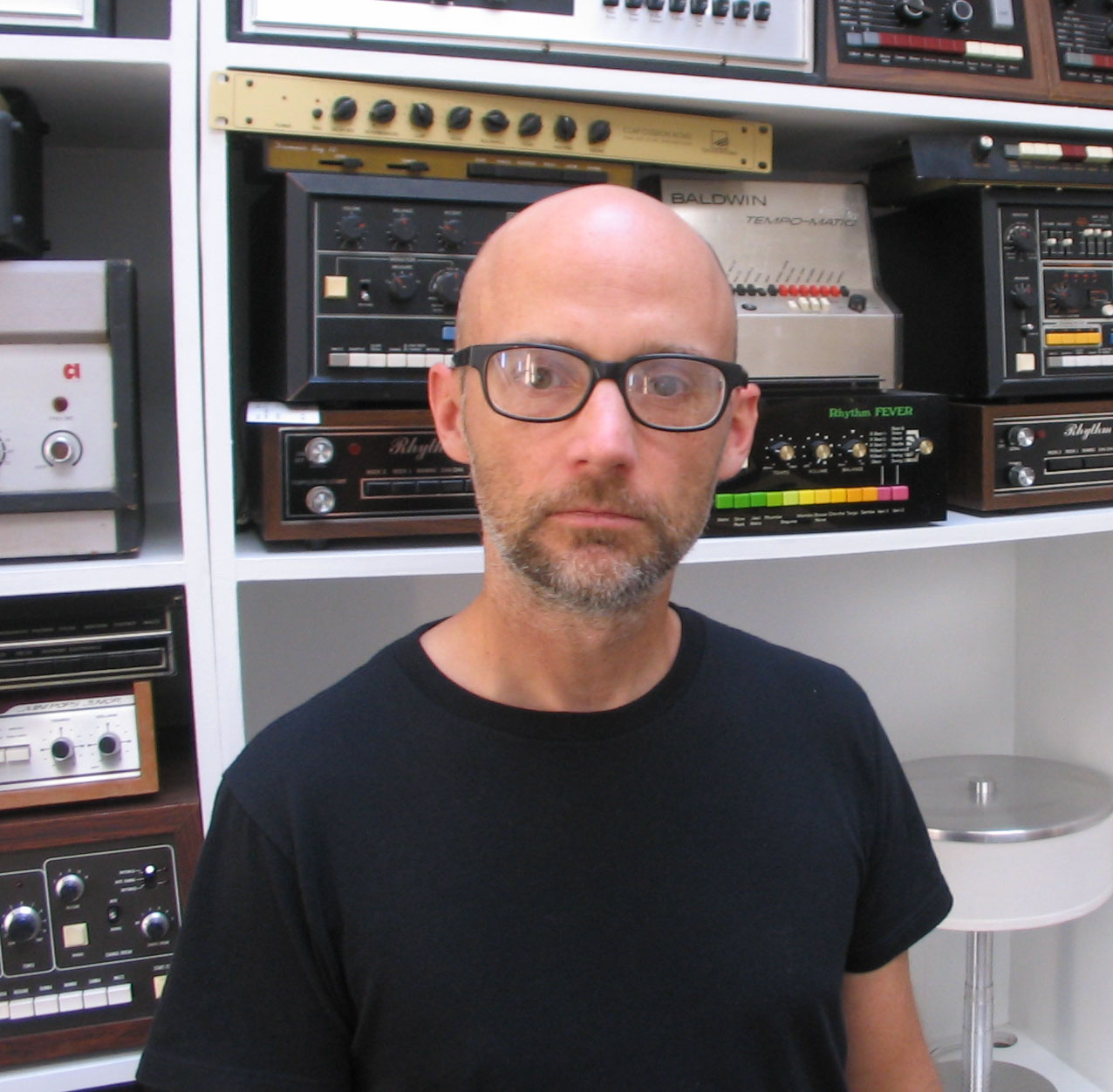 Moby & drum machine wall - Echoes Interview.