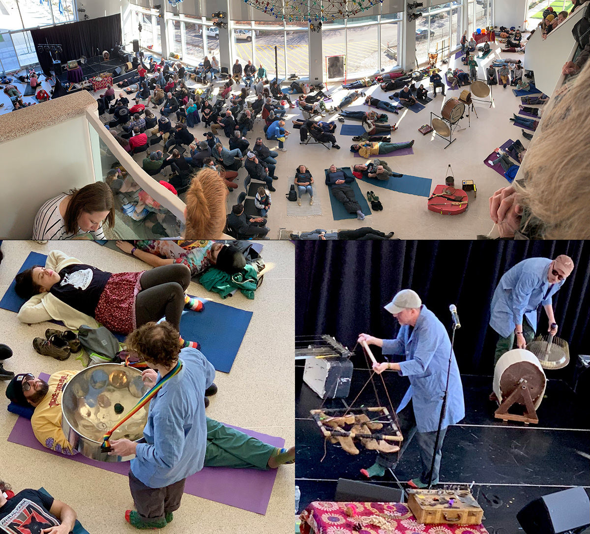 "Wolle-Sonic Massage” led by Kenny Wollesen, at the Big Ears Festival, 2024