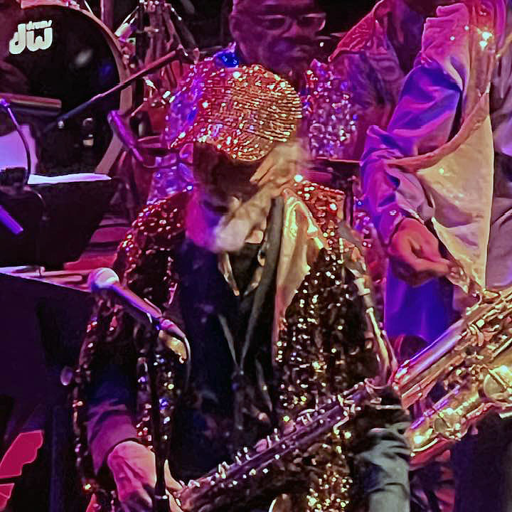 Marshall Allen holding alto Saxophone